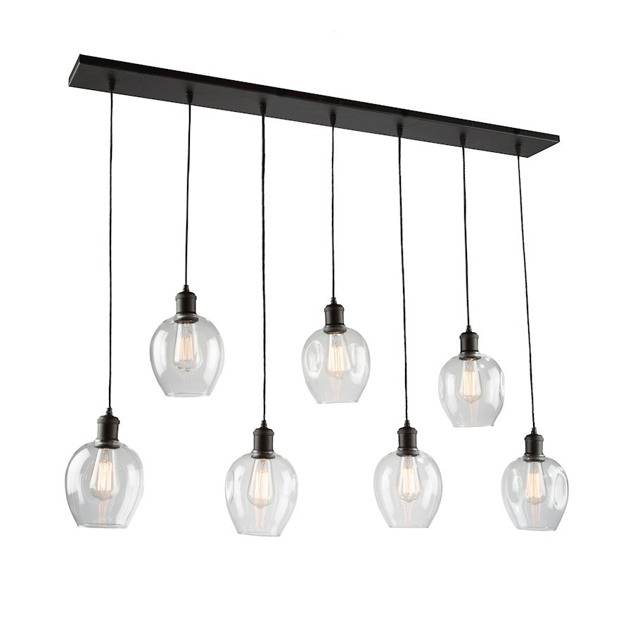 Artcraft Clearwater 7 Light Island Light, Semi Gloss Black - AC10736BK