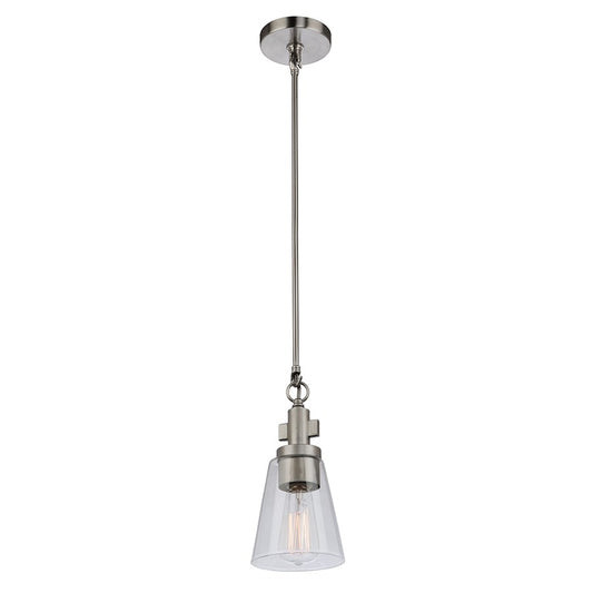 Artcraft Clarence 1 Light 10" Pendant, Brushed Nickel - AC10761BN