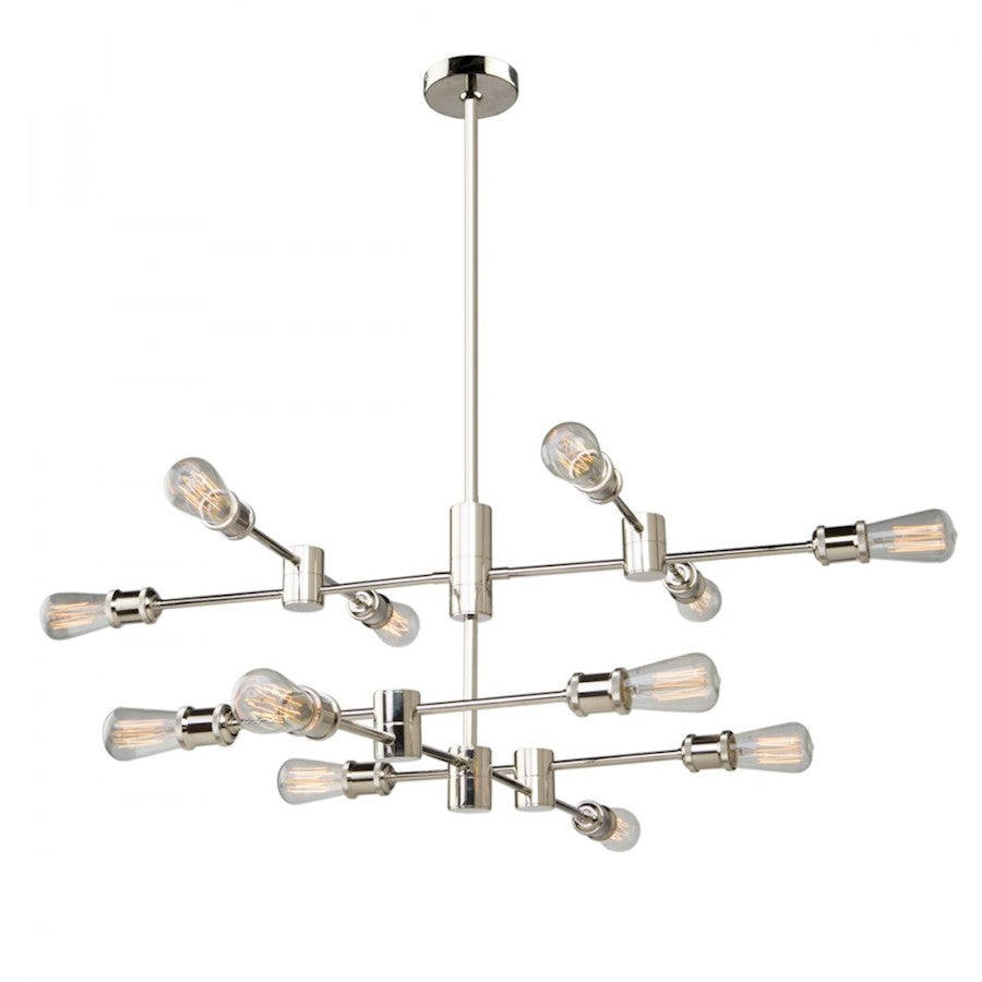 Artcraft Tribeca 12 Light 14" Chandelier, Polished Nickel - AC10782PN