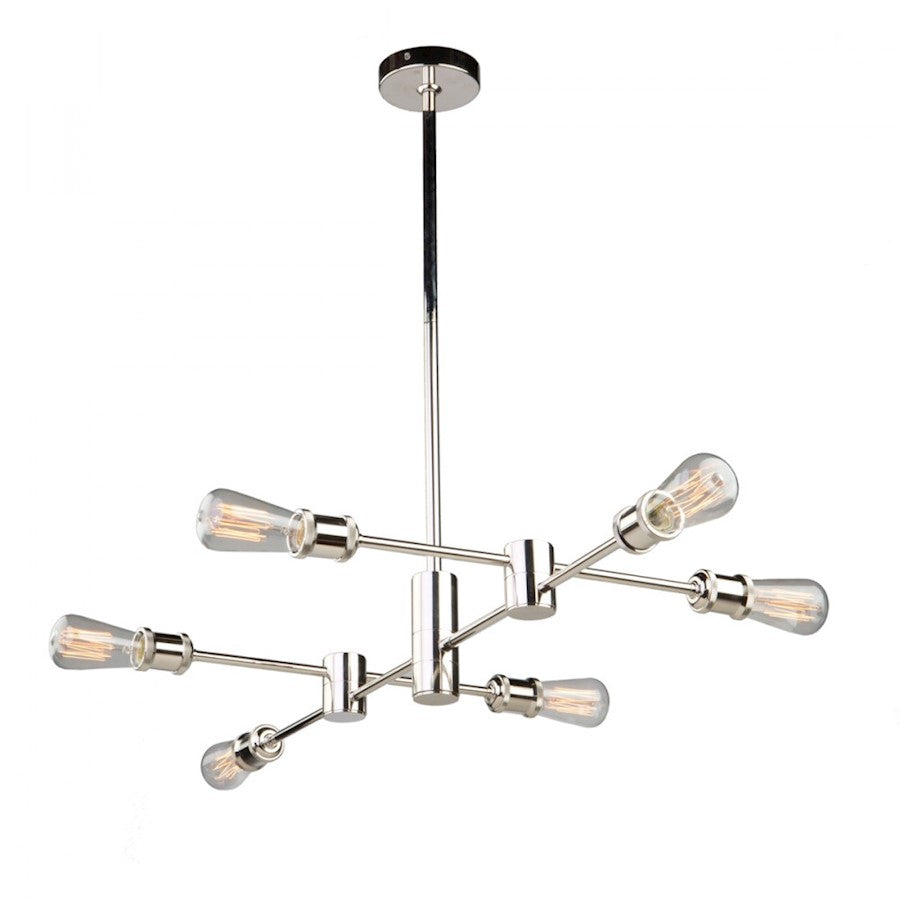 Artcraft Tribeca 6 Light Chandelier, Polished Nickel - AC10786PN