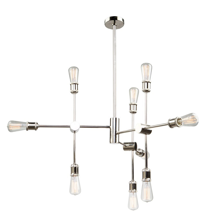 Artcraft Tribeca 9 Light 14" Chandelier, Polished Nickel - AC10789PN