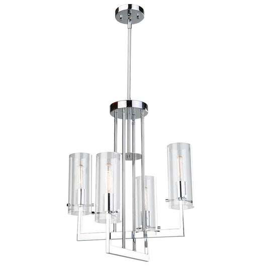 Artcraft Brinkley 4 Light 24" Chandelier, Chrome - AC10984