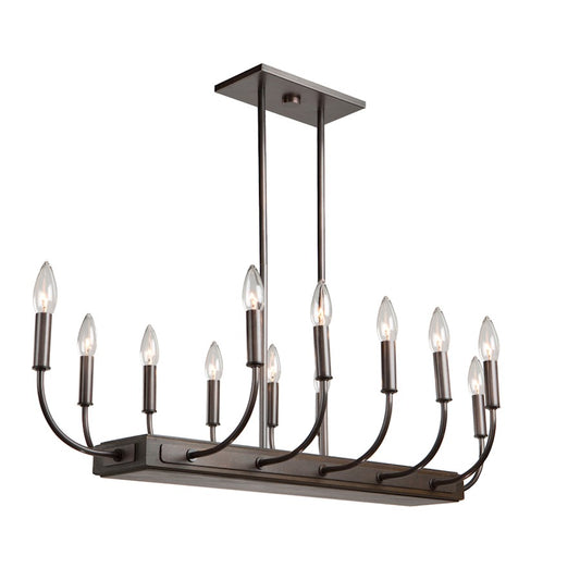 Artcraft Aberdeen 12 Light 14" Island Light, Bronze/Light Wood - AC11052BU