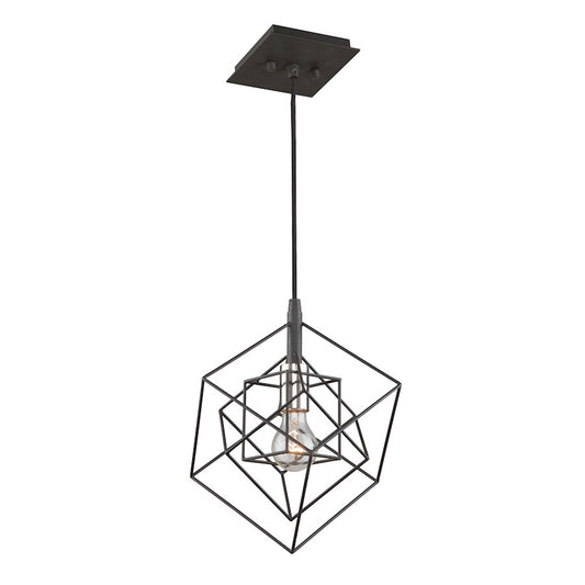 Artcraft Artistry 1 Light 11" Pendant, Matte Black/Harvest Brass - AC11117PN