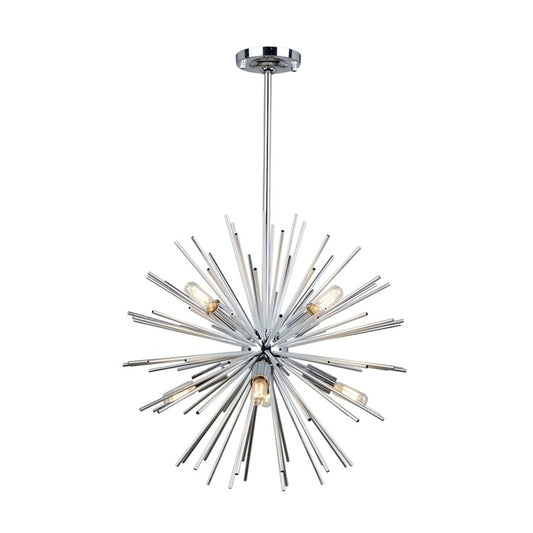 Artcraft Sunburst 8 Light 19" Chandelier, Chrome - AC11443CH