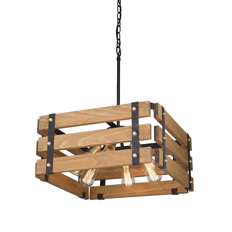 Artcraft Barnyard 6 Light 9" Chandelier, Honey - AC11496