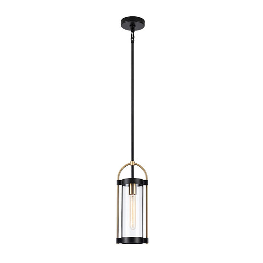 Artcraft Bonita 1 Light Pendant, Black/Brushed Brass - AC11511BB