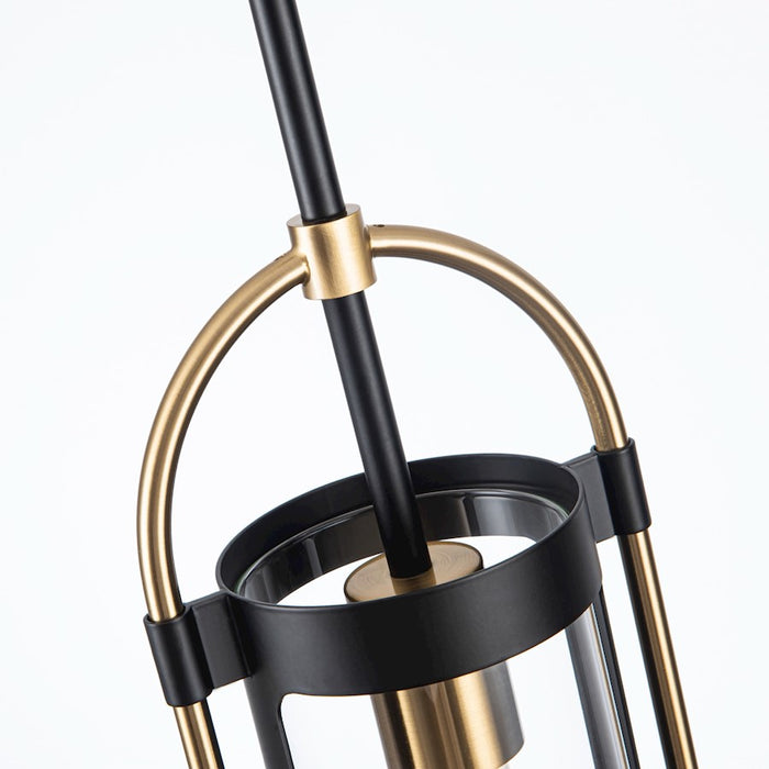 Artcraft Bonita 1 Light Pendant, Black/Brushed Brass