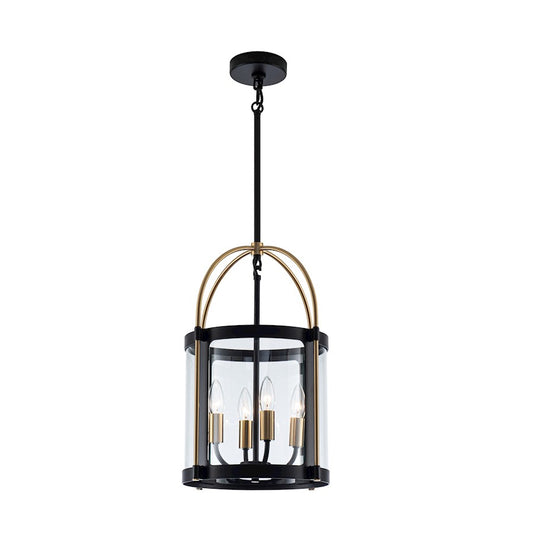 Artcraft Bonita 4 Light 13" Pendant, Black/Brushed Brass - AC11514BB