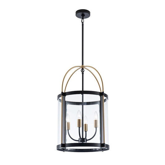 Artcraft Bonita 4 Light 17" Pendant, Black/Brushed Brass - AC11515BB