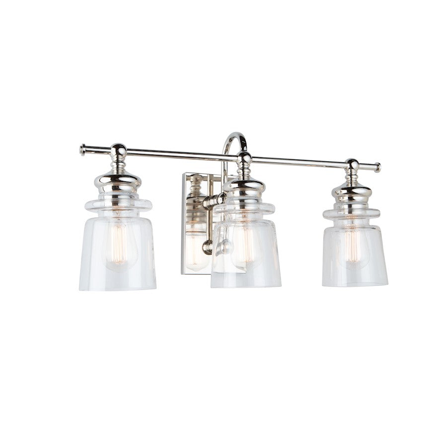 Artcraft Castara 3 Light Wall Mount, Polished Nickel - AC11593PN