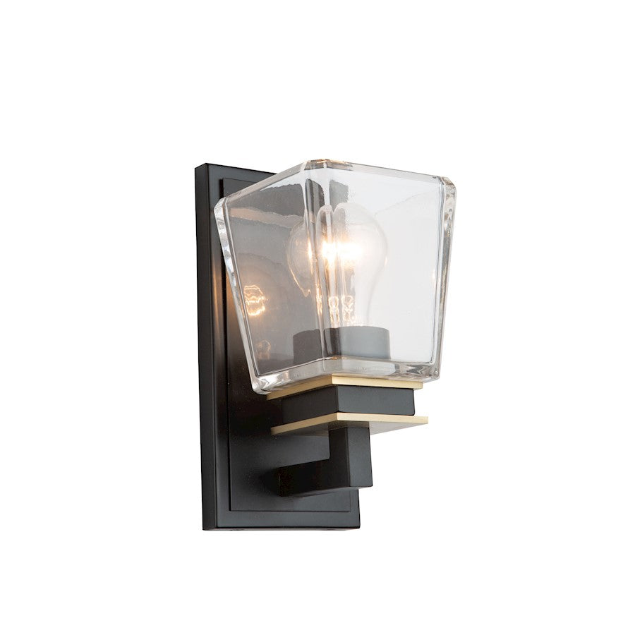 Artcraft Eastwood 1 Light Wall Mount, Black/Brass - AC11611VB