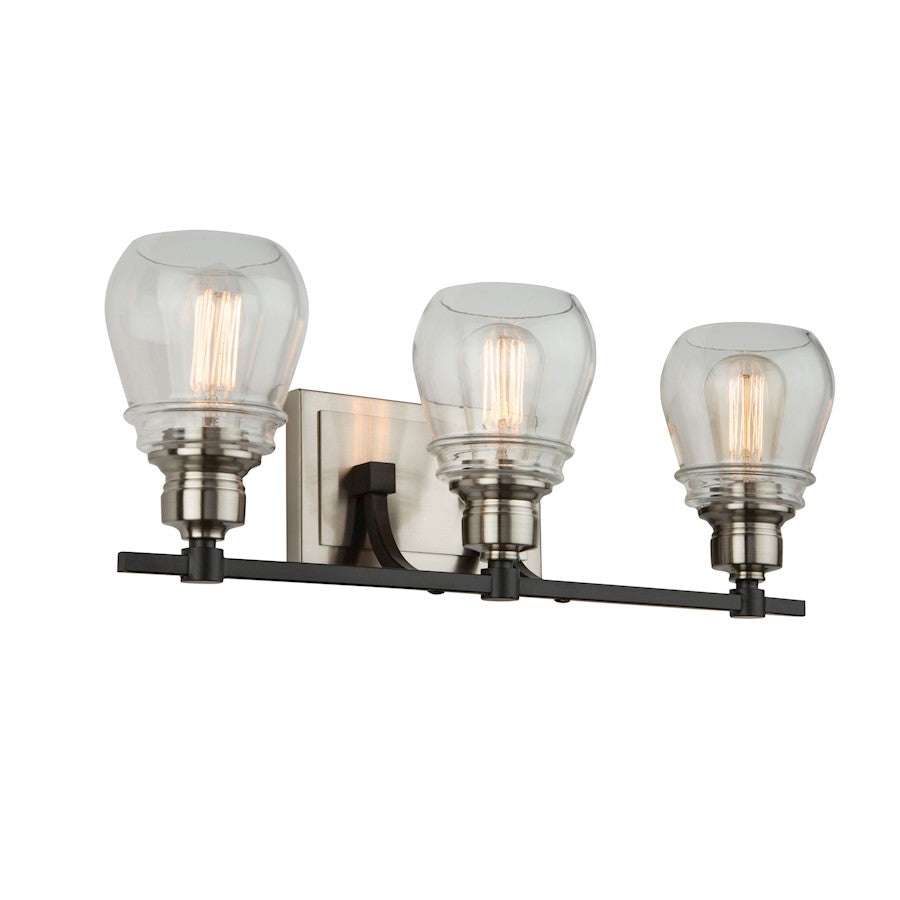 3 Light Bathroom Vanity Light, Black