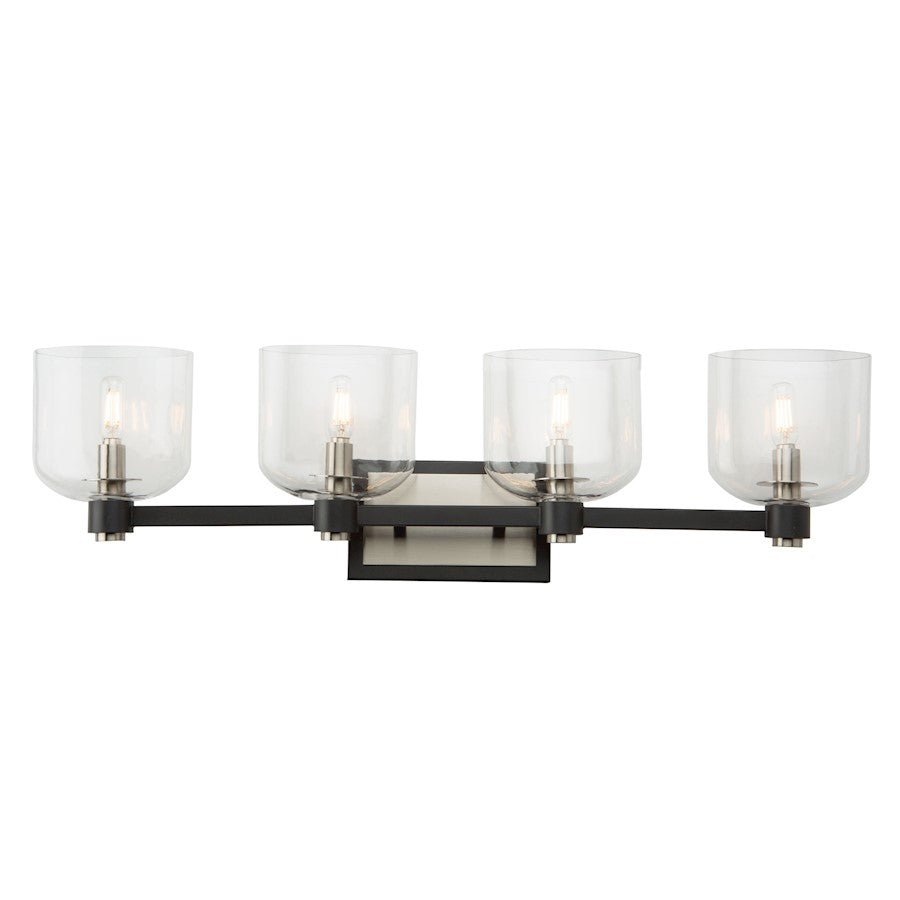 4 Light Bathroom Vanity Light, Black