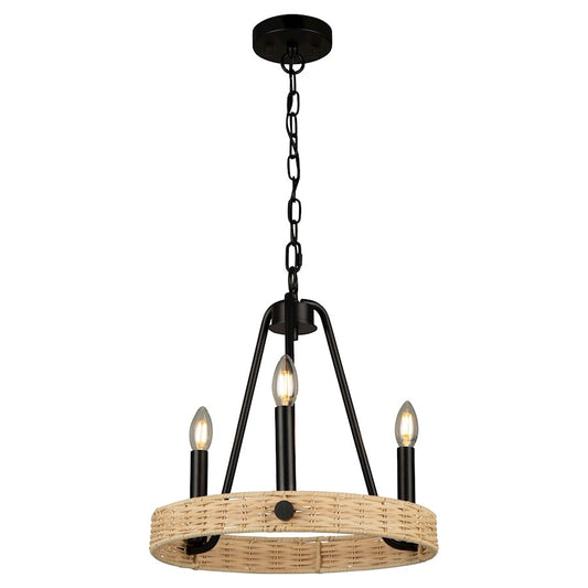 Artcraft Perris 3 Light Chandelier, Black - AC11713BK