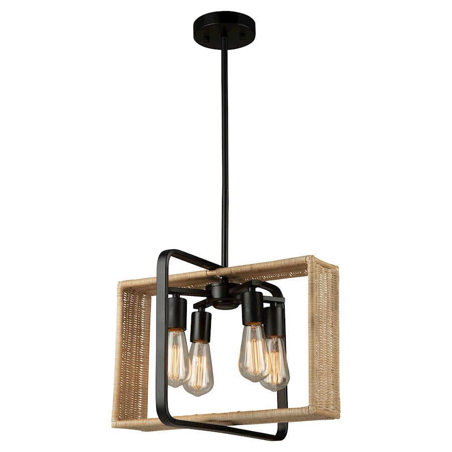 Artcraft Perris 4 Light Pendant, Black - AC11714BK