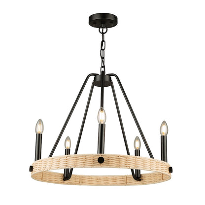 Artcraft Perris 5 Light Chandelier, Black - AC11715BK