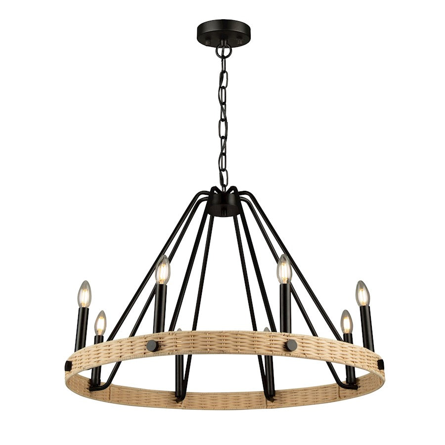 Artcraft Perris 8 Light Chandelier, Black - AC11718BK