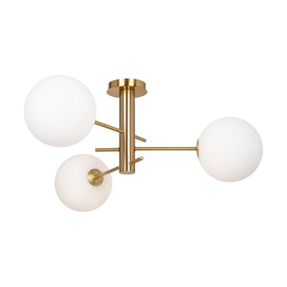 Artcraft Aurelia 3 Light Semi-Flush Mount, Brass