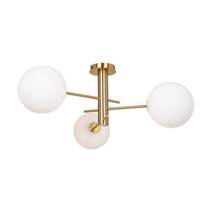 Artcraft Aurelia 3 Light Semi-Flush Mount, Brass