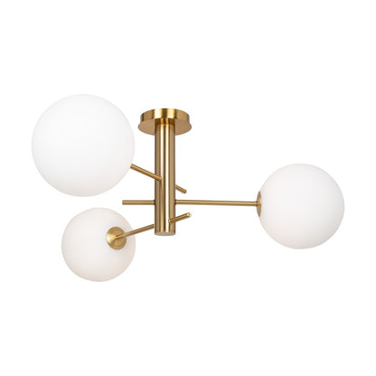 Artcraft Aurelia 3 Light Semi-Flush Mount, Brass