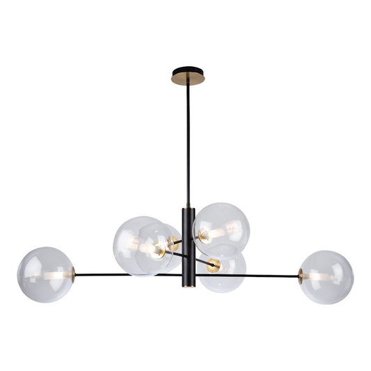 Artcraft Aurelia 48" 6-Light Chandelier, Matte Black/Brass - AC11766VB