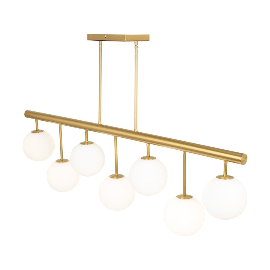 Artcraft Aurelia 7 Light Island/Pool Table, Brass