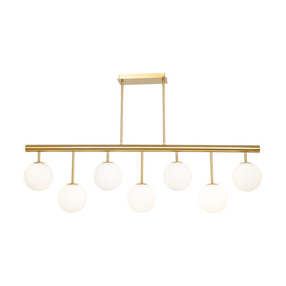 Artcraft Aurelia 7 Light Island/Pool Table, Brass