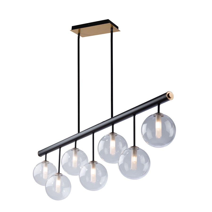 Artcraft Aurelia 7-Light Island Light, Matte Black/Brass - AC11767VB