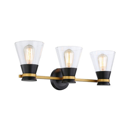 3 Light Bathroom Vanity Light, Black