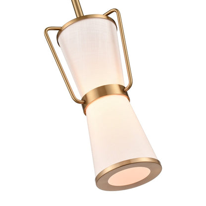 1 Light Pendant, Brushed Brass/White