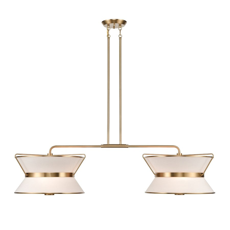 Artcraft Layla 8 Light Linear Island, Brushed Brass/White