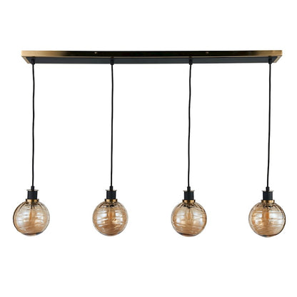 Artcraft Gem 4 Light Island/Pool Table, Black/Brushed Brass/Amber