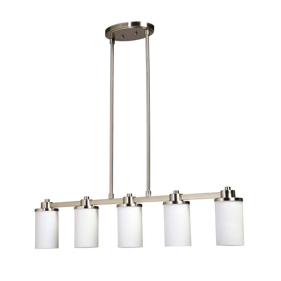 Artcraft Parkdale 5 Light 44" Island Light, Polished Nickel - AC1306PN