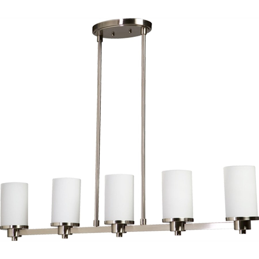 Artcraft Parkdale 5 Light 37" Island Light, Polished Nickel - AC1315PN