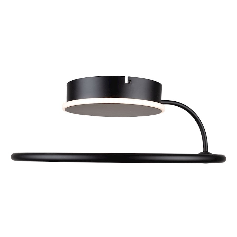 Artcraft Halo 16" Integrated LED Semi-Flush Mount, Black