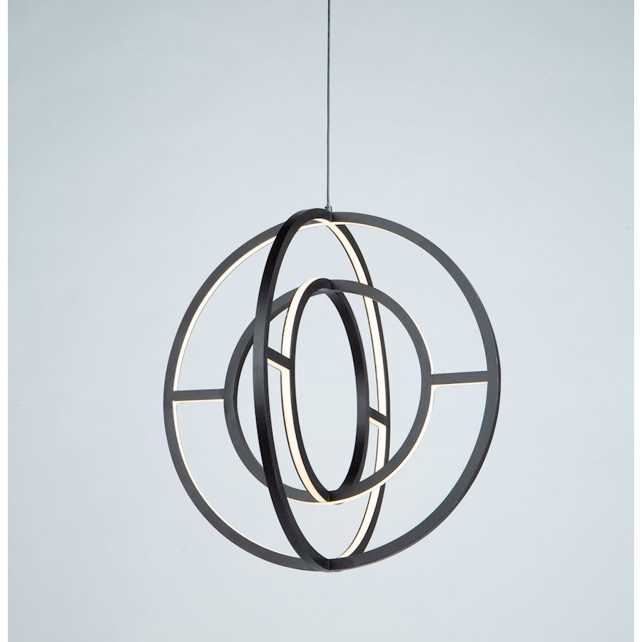 4 Light LED Orb Chandelier, Matte Black