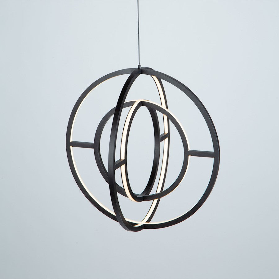 4 Light LED Orb Chandelier, Matte Black