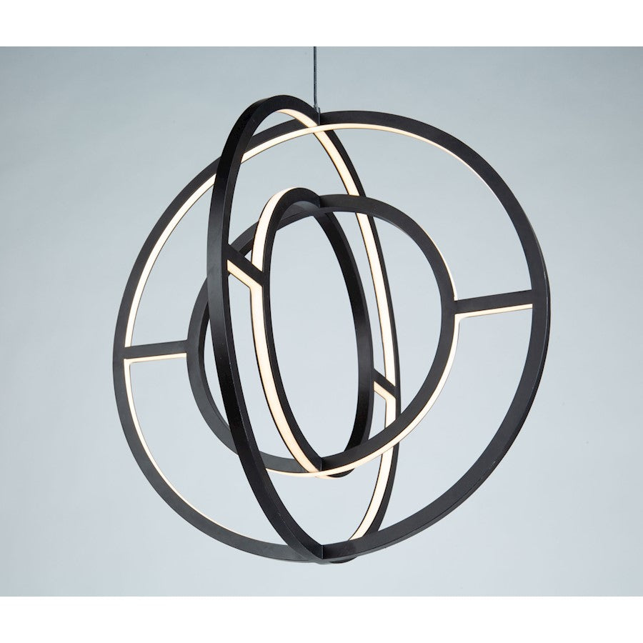 4 Light LED Orb Chandelier, Matte Black