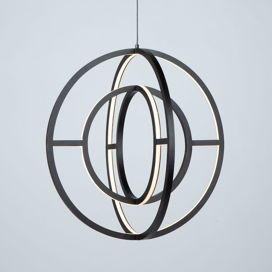 4 Light LED Orb Chandelier, Matte Black