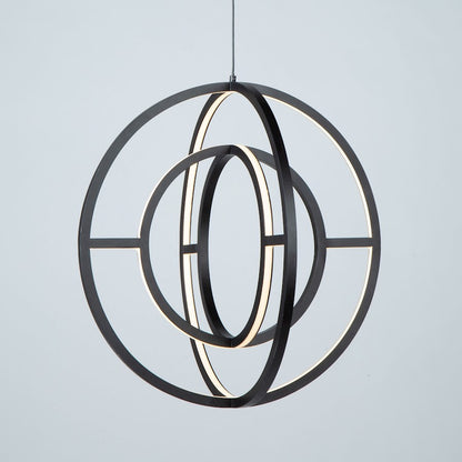 4 Light LED Orb Chandelier, Matte Black