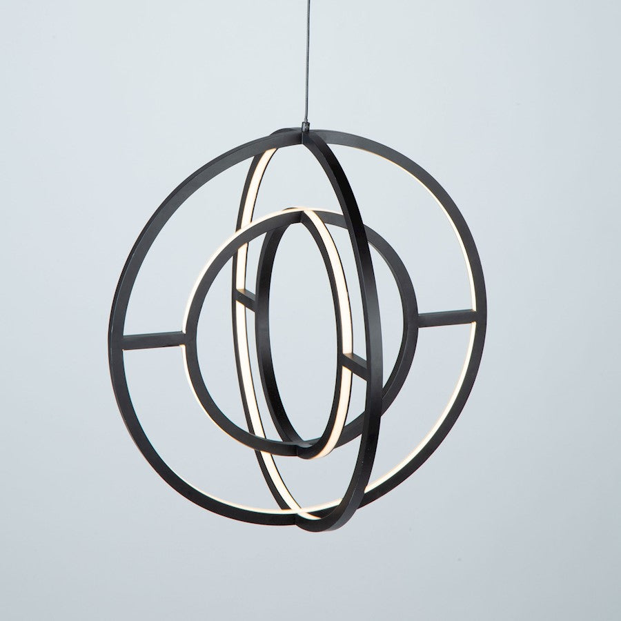 4 Light LED Orb Chandelier, Matte Black