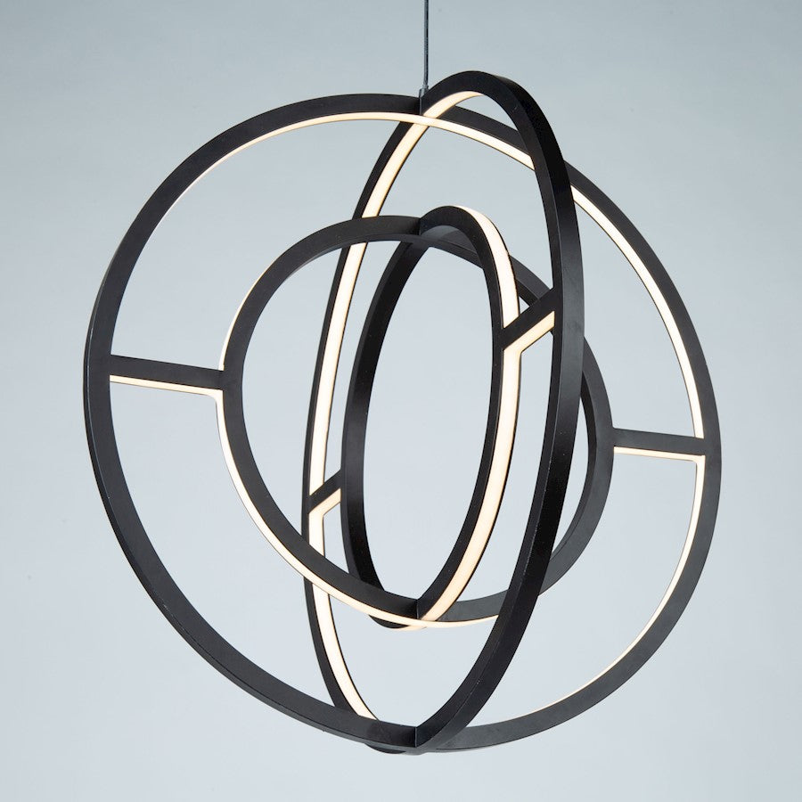 4 Light LED Orb Chandelier, Matte Black