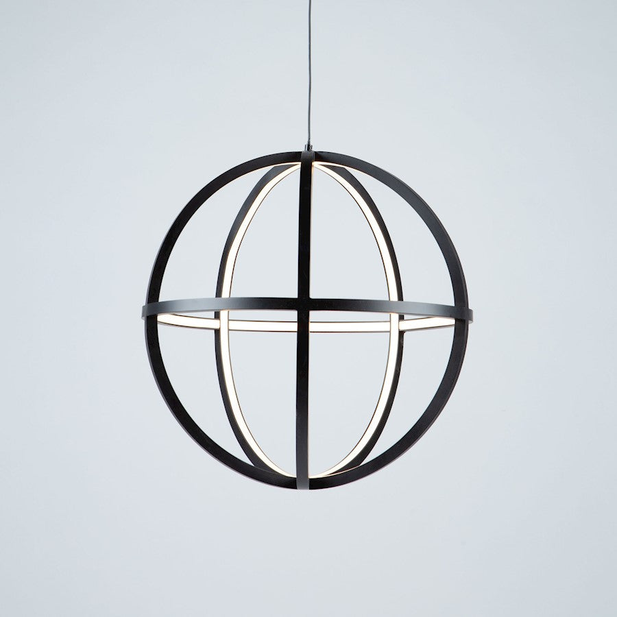 4 Light LED Orb Chandelier, Matte Black