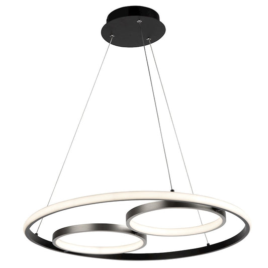 Artcraft Gemini 32W LED Pendant, Black/Nickel - AC6671NB