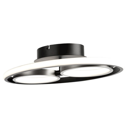 Artcraft Gemini 18W LED Flush Mount, Black/Nickel