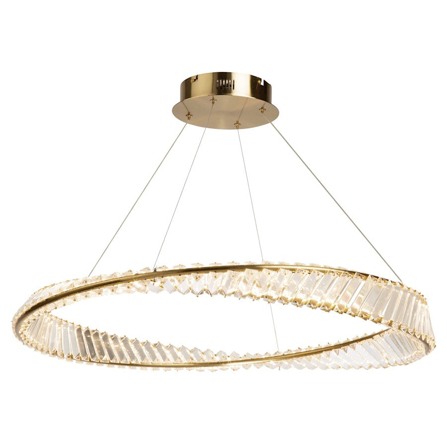Artcraft Stella 50W LED Pendant, Brushed Brass/Clear - AC6721BB