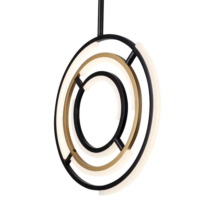 Artcraft Trilogy Integrated LED Pendant, Black/Brass