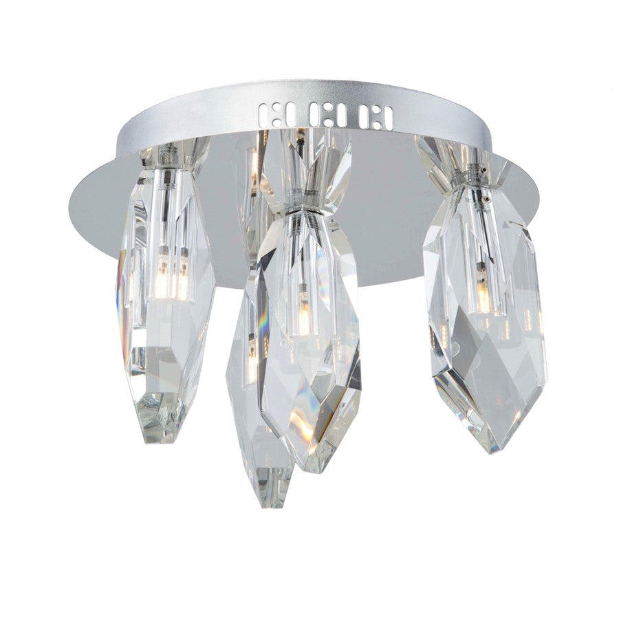 Artcraft Doccia 4 Light 8" Flush Mount, Chrome - AC7044