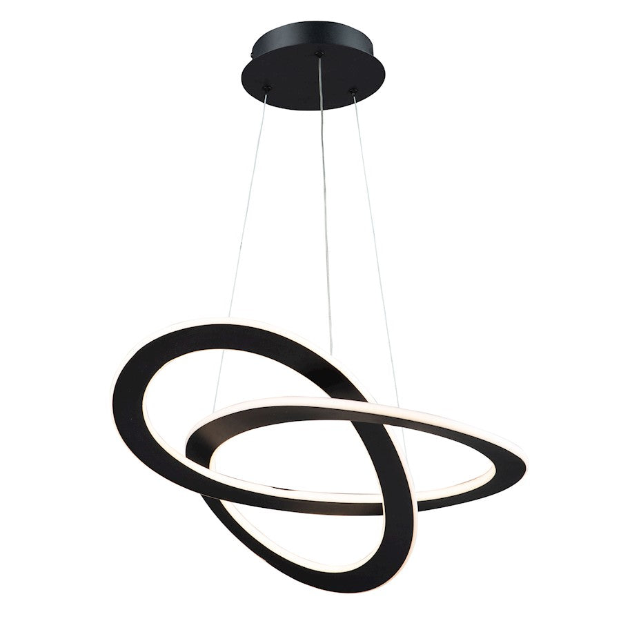 2 Light LED Chandelier, Black